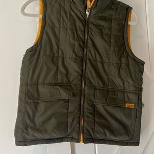 Abercrombie & Fitch Olive Vest with Yellow Trim